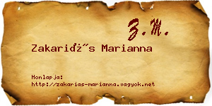 Zakariás Marianna névjegykártya