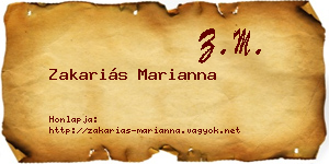 Zakariás Marianna névjegykártya